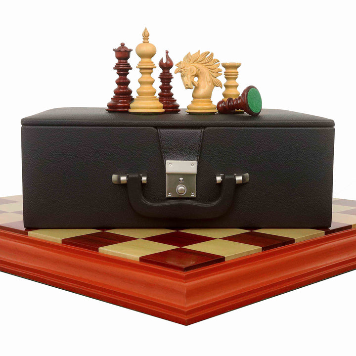 Jeu d'échecs 4.3" Marengo Luxury Staunton - Pièces en palissandre Bourgeon avec planche et boîte