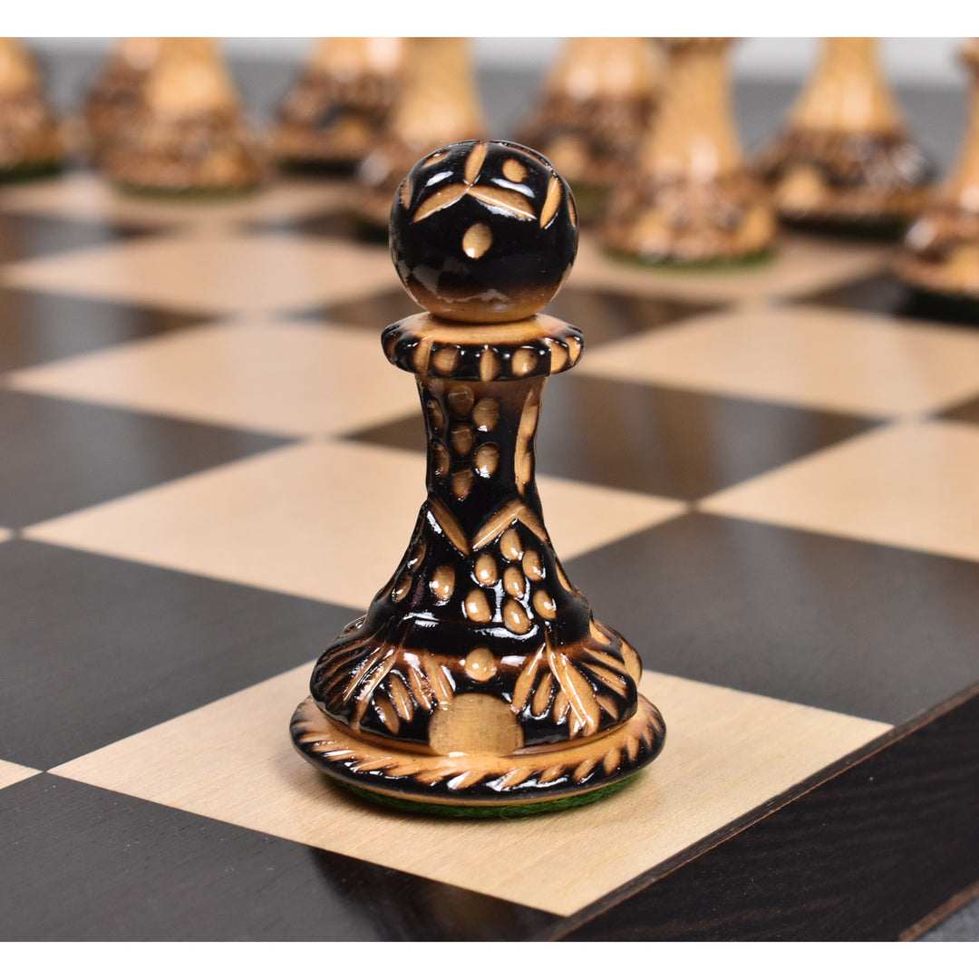 Slightly Imperfect 4.2" American Staunton Luxury Chess Set- Chess Pieces Only-Hand Carved Weighted Boxwood - Warehouse Clearance - USA Shipping Only