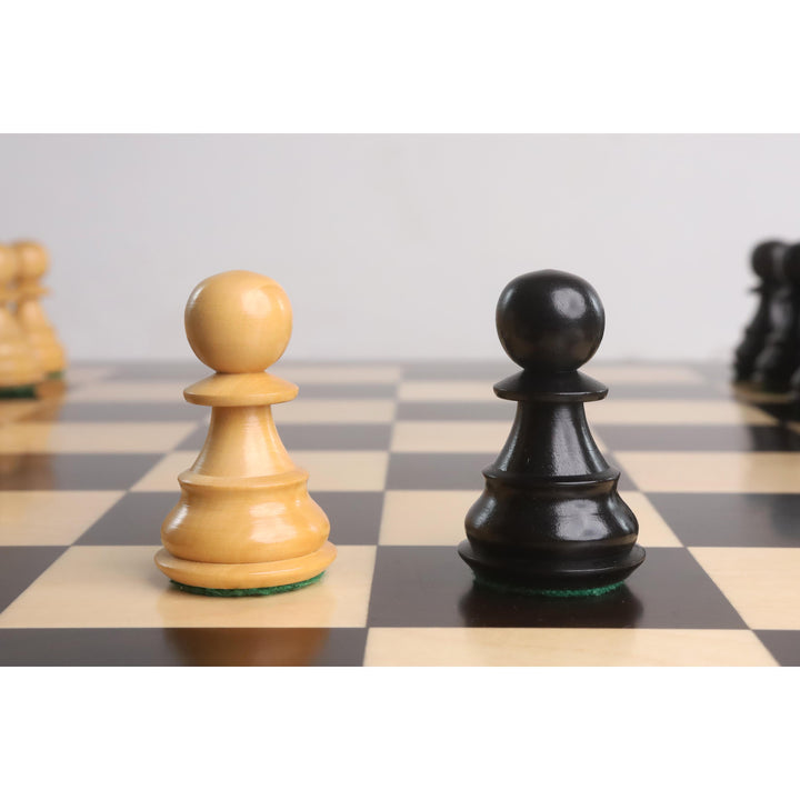 Juego de ajedrez Staunton profesional de 3,9" - Sólo piezas de ajedrez - Madera de ébano lastrada