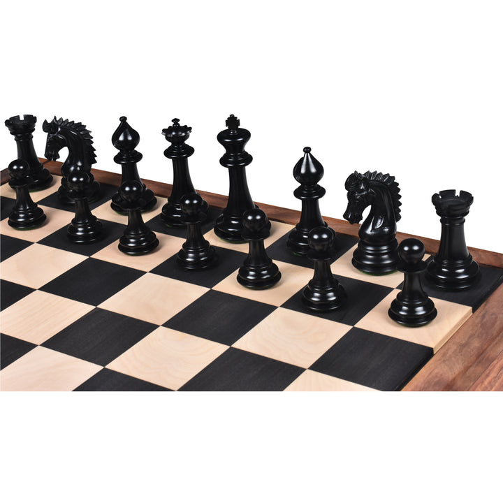 Slightly Imperfect 3.7" Emperor Series Staunton Chess Set- Chess Pieces Only- Double Weighted Ebony Wood