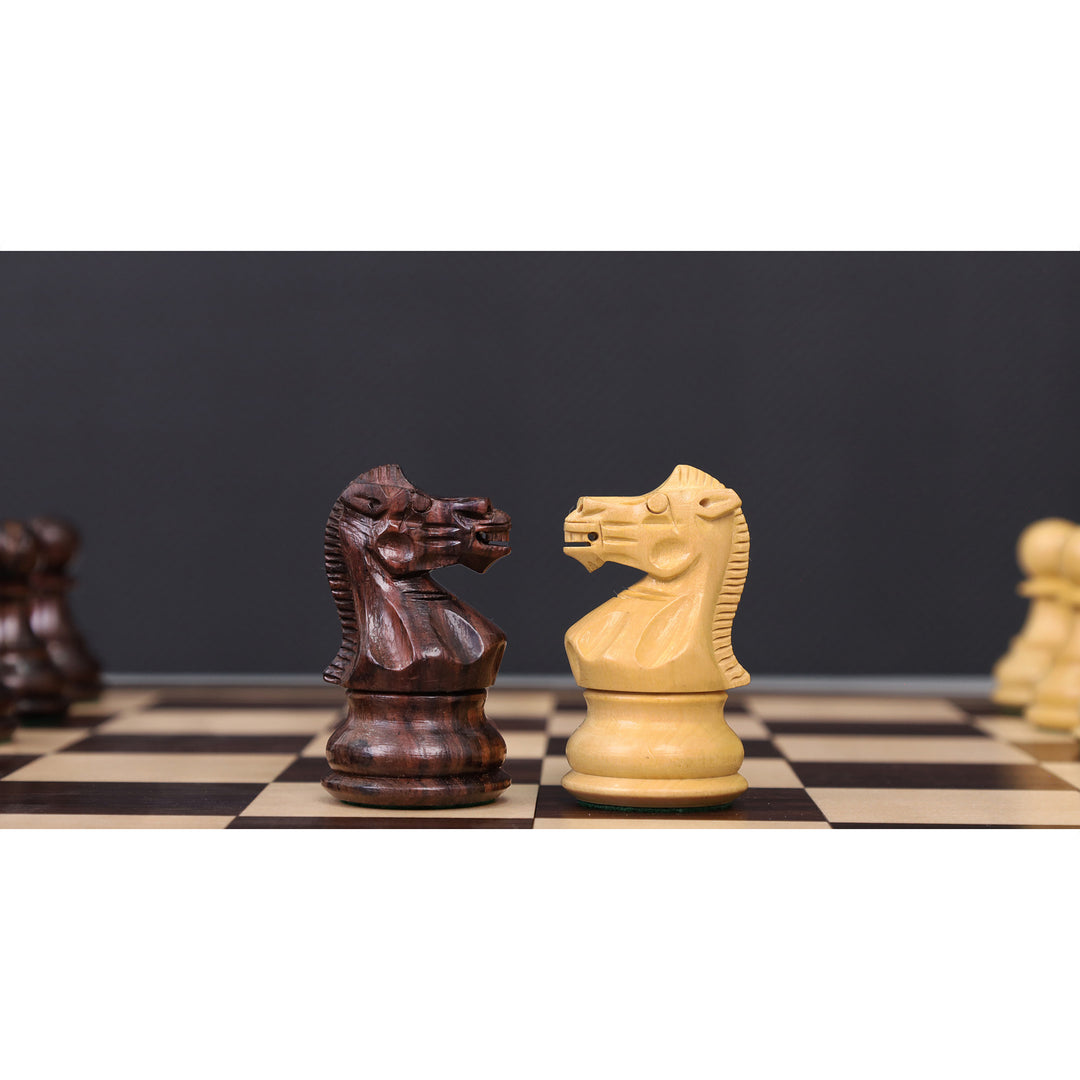 16" Windsor Executive Magnetic Travel Chess Set- Rosewood & Maple Wood Board with Rosewood Pieces