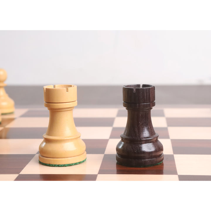 3.9" Set di scacchi da torneo combinato - Pezzi in palissandro con tavola e scatola