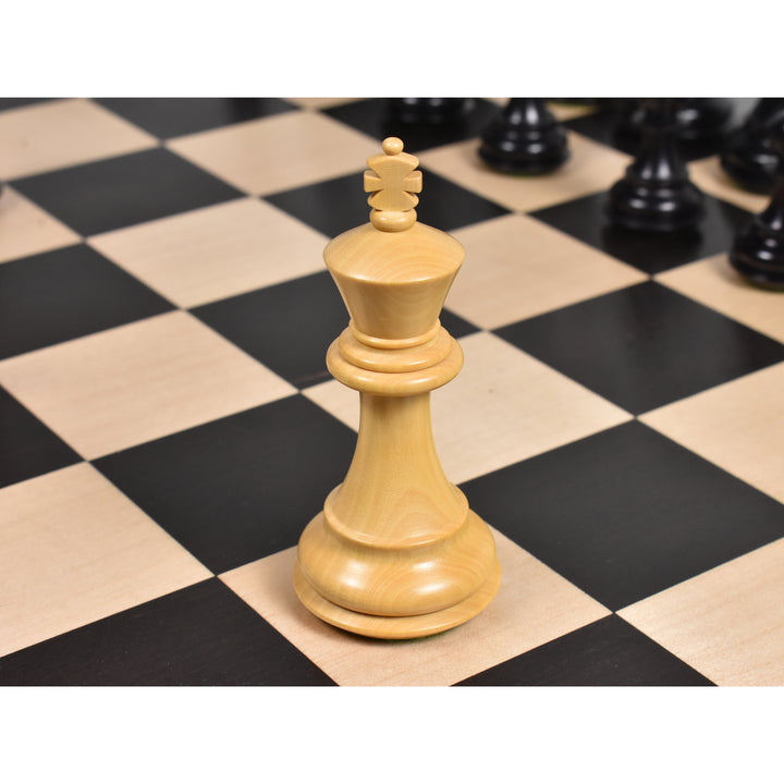 Slightly Imperfect 3.6" Professional Staunton Chess Set- Chess Pieces Only- Weighted Ebonised Boxwood