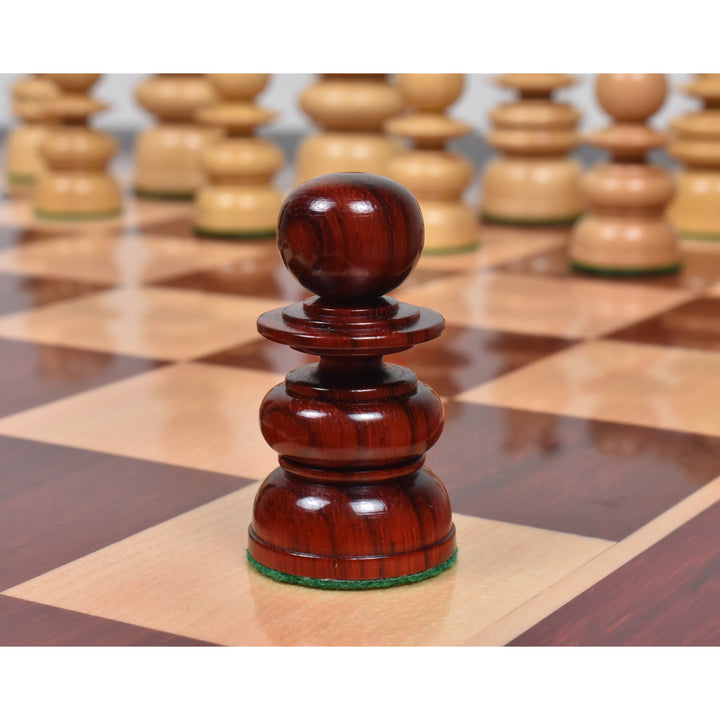 Slightly Imperfect 4.3" St. George Pre-Staunton Calvert Chess Set- Chess Pieces Only – Bud Rosewood & Boxwood