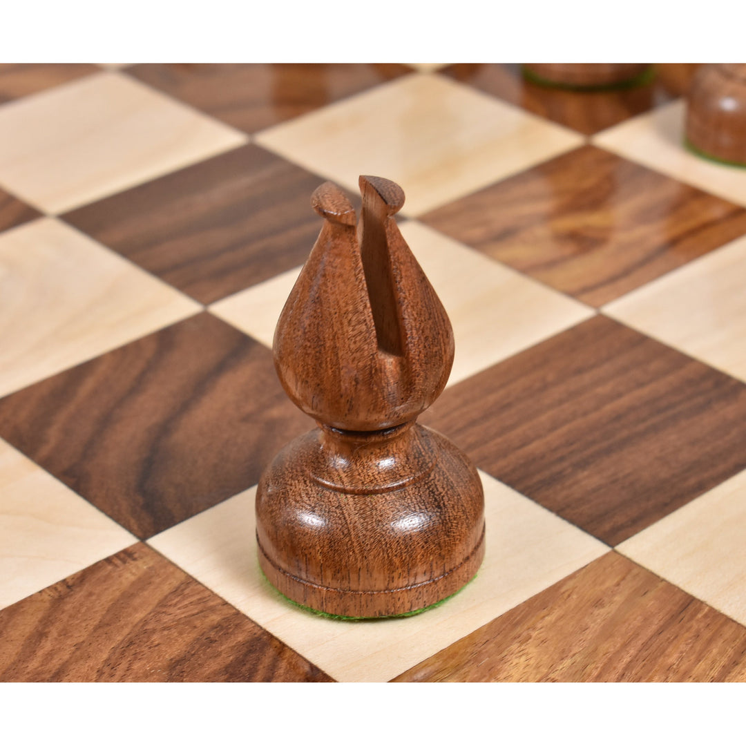 Nieznacznie niedoskonały zestaw szachów Staunton 3,1” z serii Library - tylko szachy - ważone bukszpan i akacja