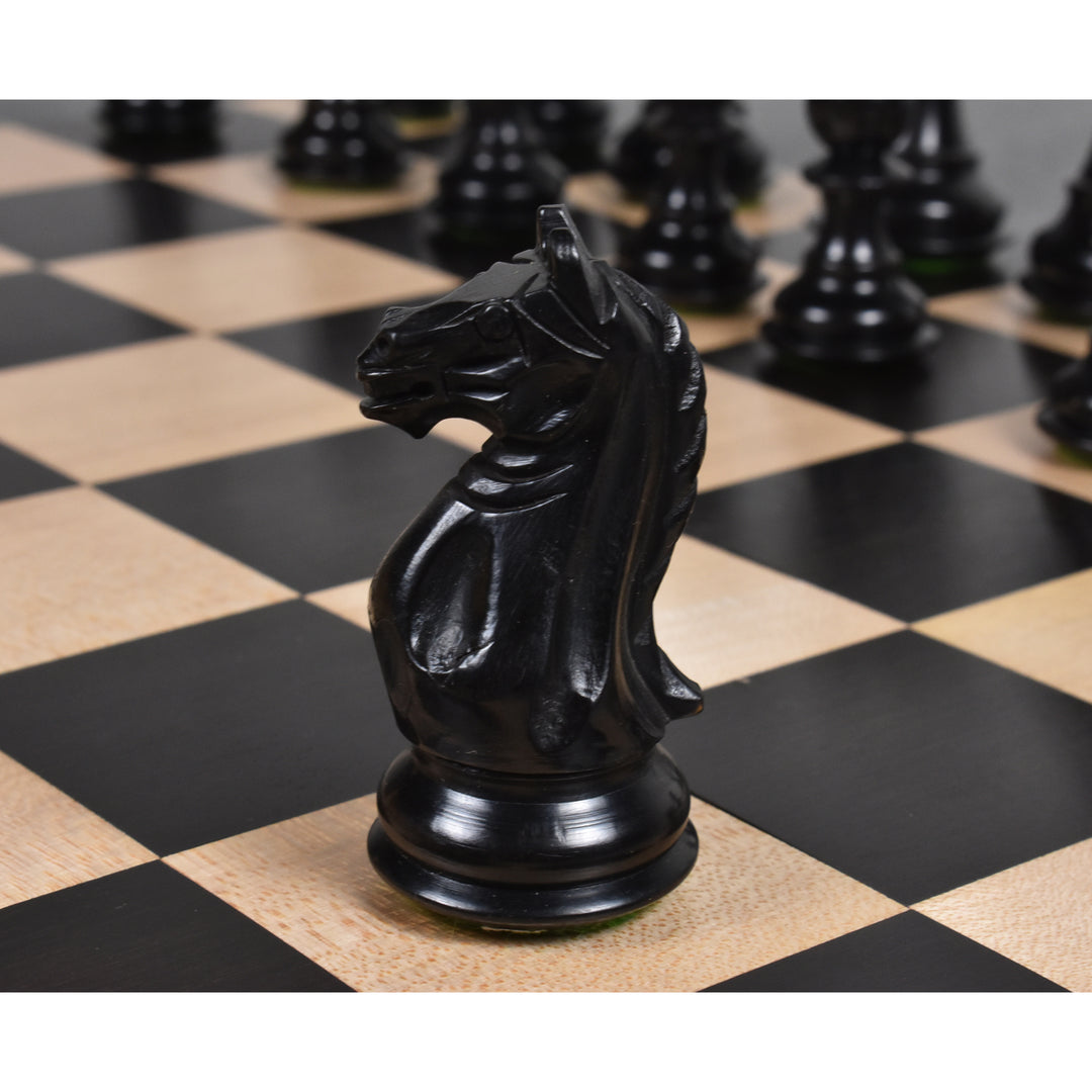 Slightly Imperfect Fierce Knight Staunton Chess Set- Chess Pieces Only - Weighted Boxwood - 3.5" Extra Queens - Warehouse Clearance - Germany Shipping Only