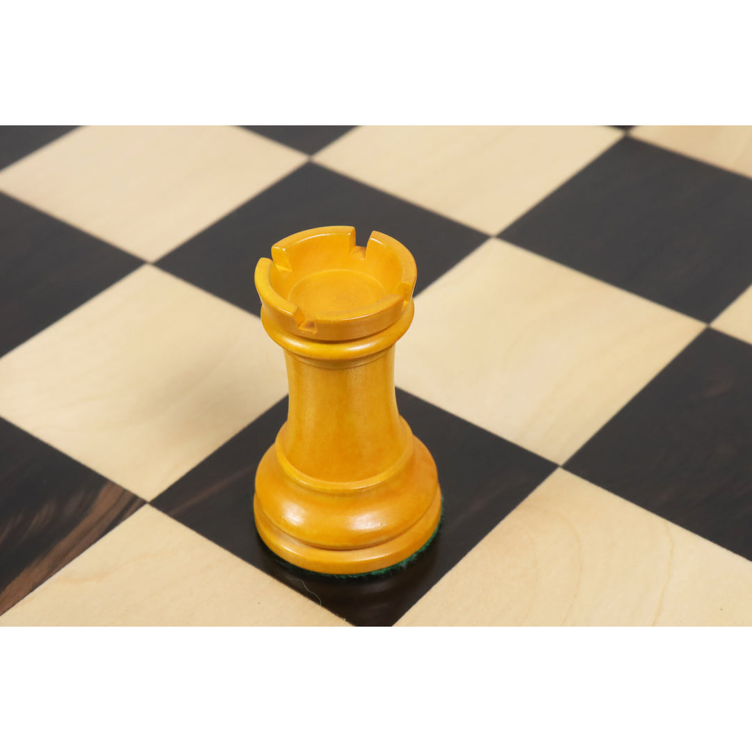 3.9" French Chavet Tournament Chess Set- Chess Pieces Only - Antiqued Boxwood - Warehouse Clearance - USA Shipping Only