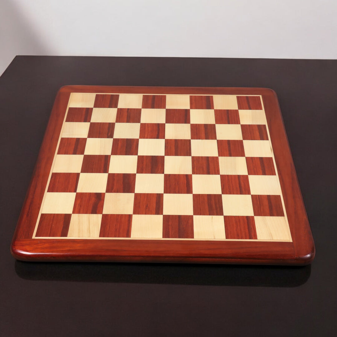 Combo of Chamfered Base Staunton Chess Set - Pieces in Bud Rosewood with Board and Box