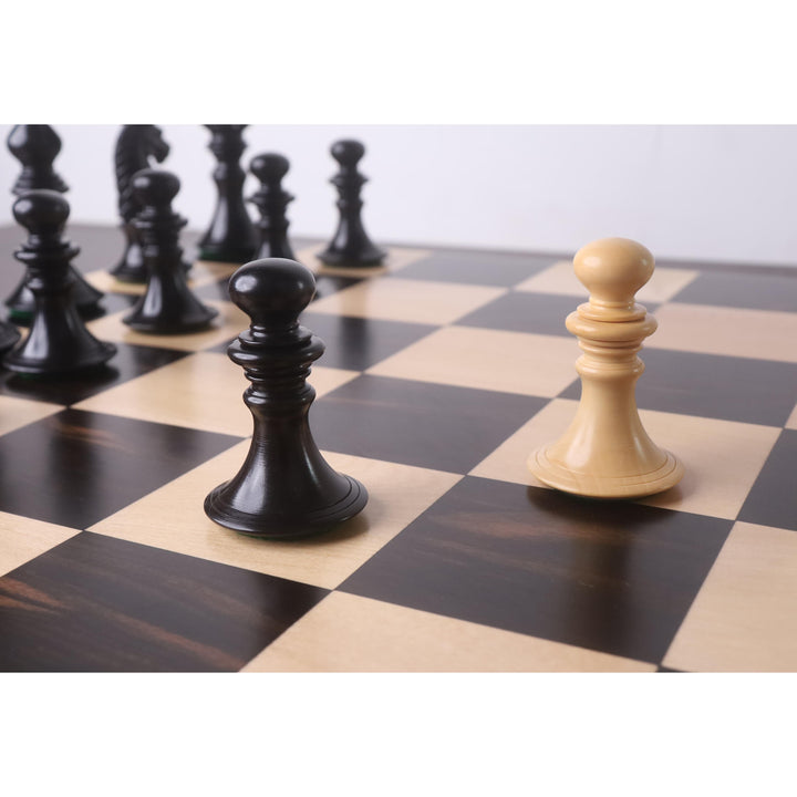 Combo of 4.3" Aristocrat Series Luxury Staunton Chess Set - Pieces in Ebony Wood & Boxwood with Board and Box