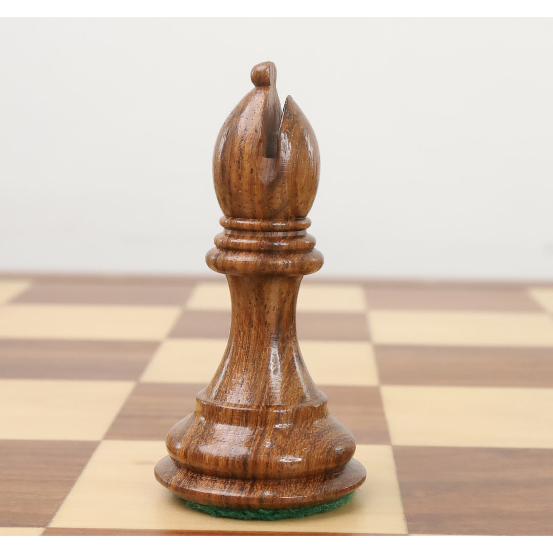 Slightly Imperfect 4" Alban Knight Staunton Chess Set- Chess Pieces Only - Weighted Golden Rosewood