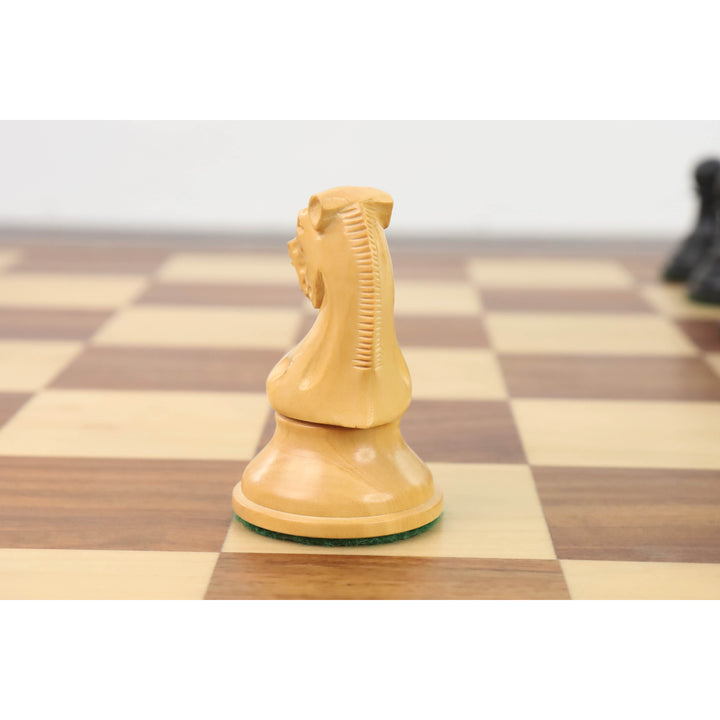 Jeu d'échecs Drueke Reproduced 3.7" légèrement imparfait - Pièces d'échecs uniquement - Buis ébénisterie