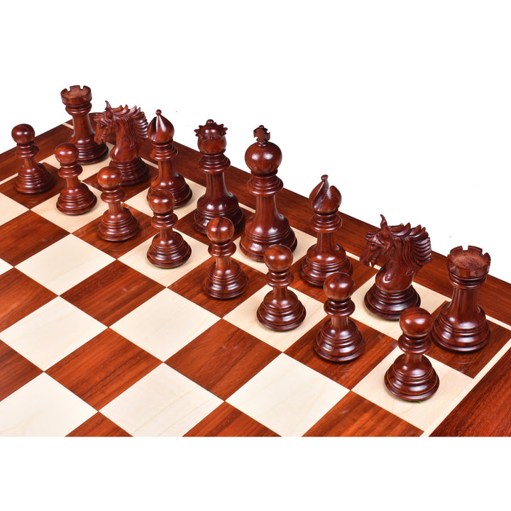 Arthur Luxury Staunton Chess Set Combo - Pieces in Bud Rosewood with 23" Wooden Chessboard and Storage Box