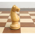 Boxwood knight profile from the 1935 Botvinnik Flohr Soviet chess set.