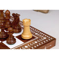 4.1英寸专业斯坦顿（Staunton）风格红木国际象棋套装，配21英寸金红木与仿象牙亚克力镶嵌折叠木质棋盘