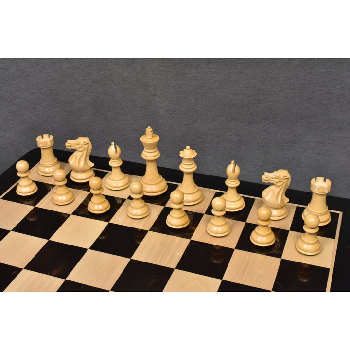 Zestaw 3,9" Profesjonalny zestaw szachów Staunton - figury z drewna hebanowego z planszą i pudełkiem