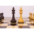 Close up of Rosewood and Boxwood King pieces from the 3.9" Heritage Series Staunton Chess Set.
