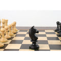 Single black knight piece from the 4.8-inch Averbakh Soviet Russian chess set.