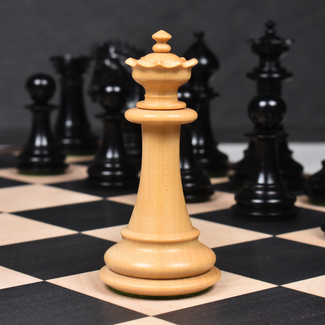 Slightly Imperfect 3.7" Emperor Series Staunton Chess Set- Chess Pieces Only- Double Weighted Ebony Wood