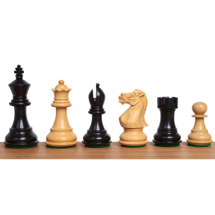 3" Professional Staunton Gift Chess Set - Pieces in Ebonized Boxwood with 17" Ebony Board & Storage Case