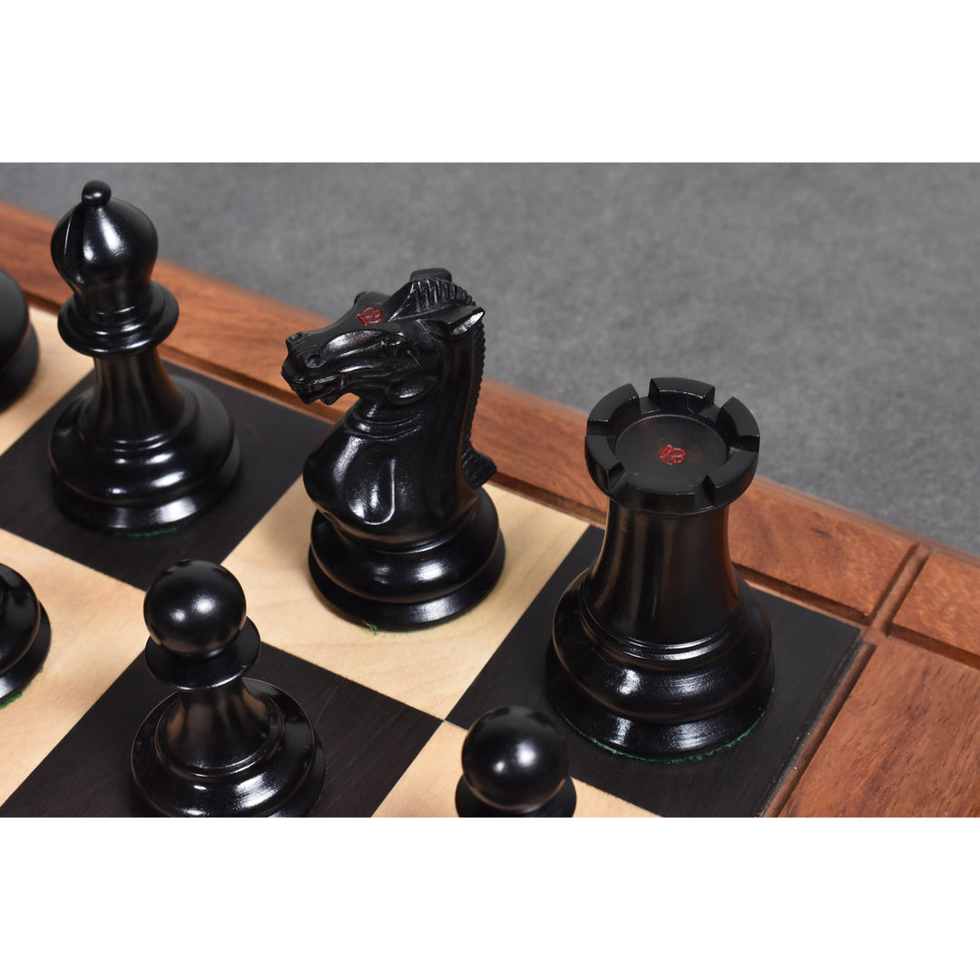 1849 Jacques Cook Staunton Collectors Chess Set- Chess Pieces Only - Ebony Wood - 3.75" - Warehouse Clearance - USA Shipping Only