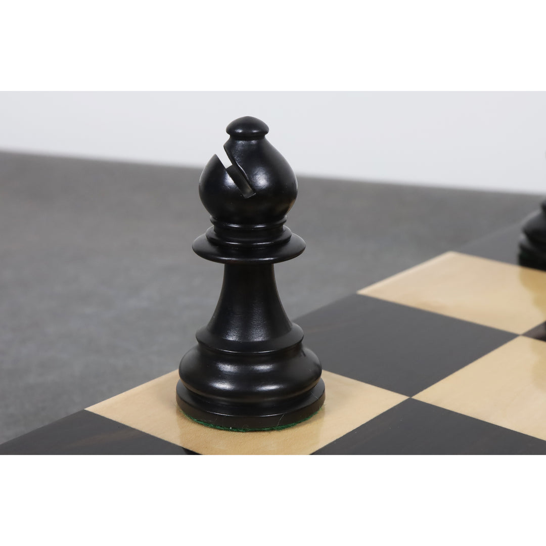 3.9" French Chavet Tournament Chess Set- Chess Pieces Only - Antiqued Boxwood - Warehouse Clearance - USA Shipping Only