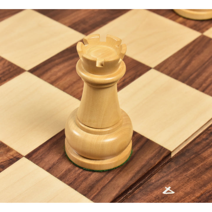 Slightly Imperfect 1960's Soviet Championship Tal Chess Set- Chess Pieces Only - Golden Rosewood - 4" King