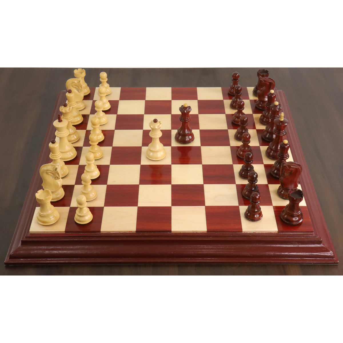 Slightly Imperfect Russian Zagreb 59' Chess Set - Chess Pieces Only - Double Weighted Bud Rose Wood - Warehouse Clearance - Europe Shipping Only