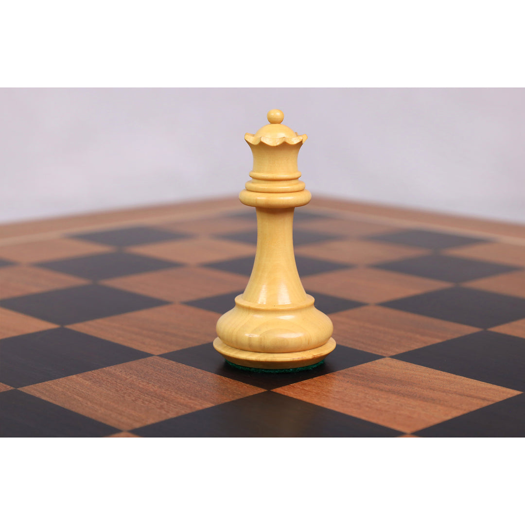 Combo of 4.1" Pro Staunton Weighted Golden Rosewood Chess Set With 22.5" Ebony Acacia Chess Board & Storage Box