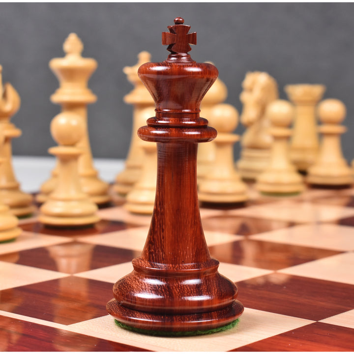 3.7" Emperor Series Staunton Chess Set- Chess Pieces Only- Double Weighted Bud Rosewood - Warehouse Clearance - USA Shipping Only