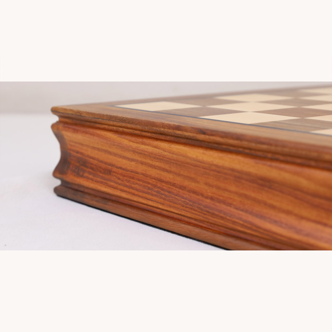 15” Legacy Magnetic Travel Chess Set in Golden Rosewood with Storage Drawers – Gift Edition