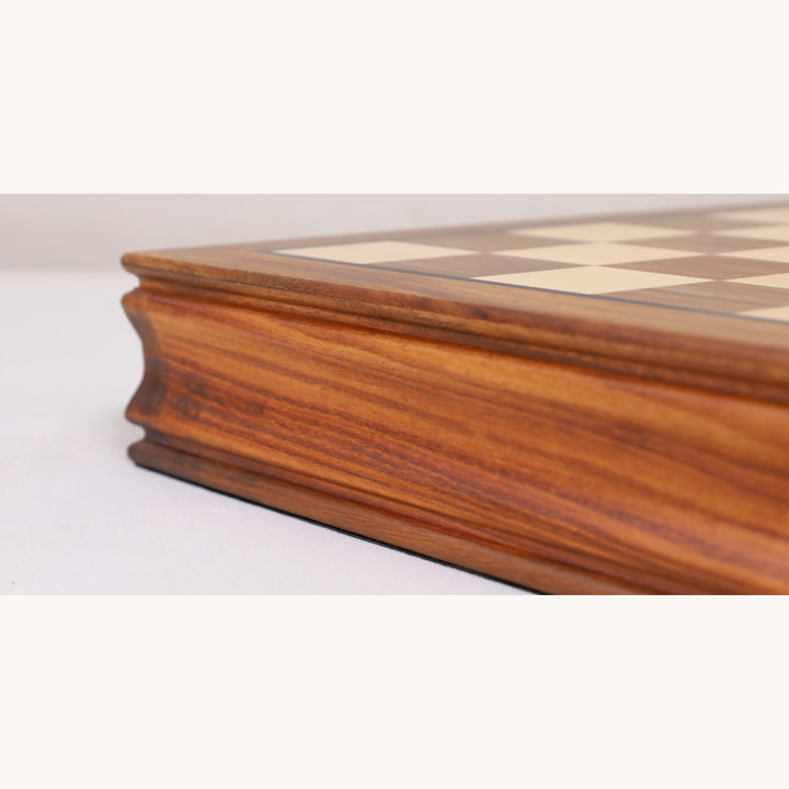 15” Legacy Magnetic Travel Chess Set in Golden Rosewood with Storage Drawers – Gift Edition