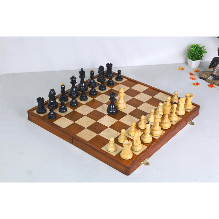1950s' Fischer Dubrovnik Combo Chess Set with Folding Golden Rosewood & Maple Chess Board
