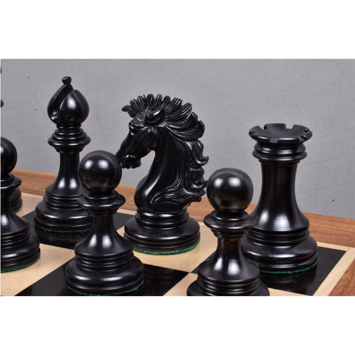 Slightly Imperfect Alexandria Luxury Staunton Chess Set- Chess Pieces Only - Triple Weighted - Ebony Wood