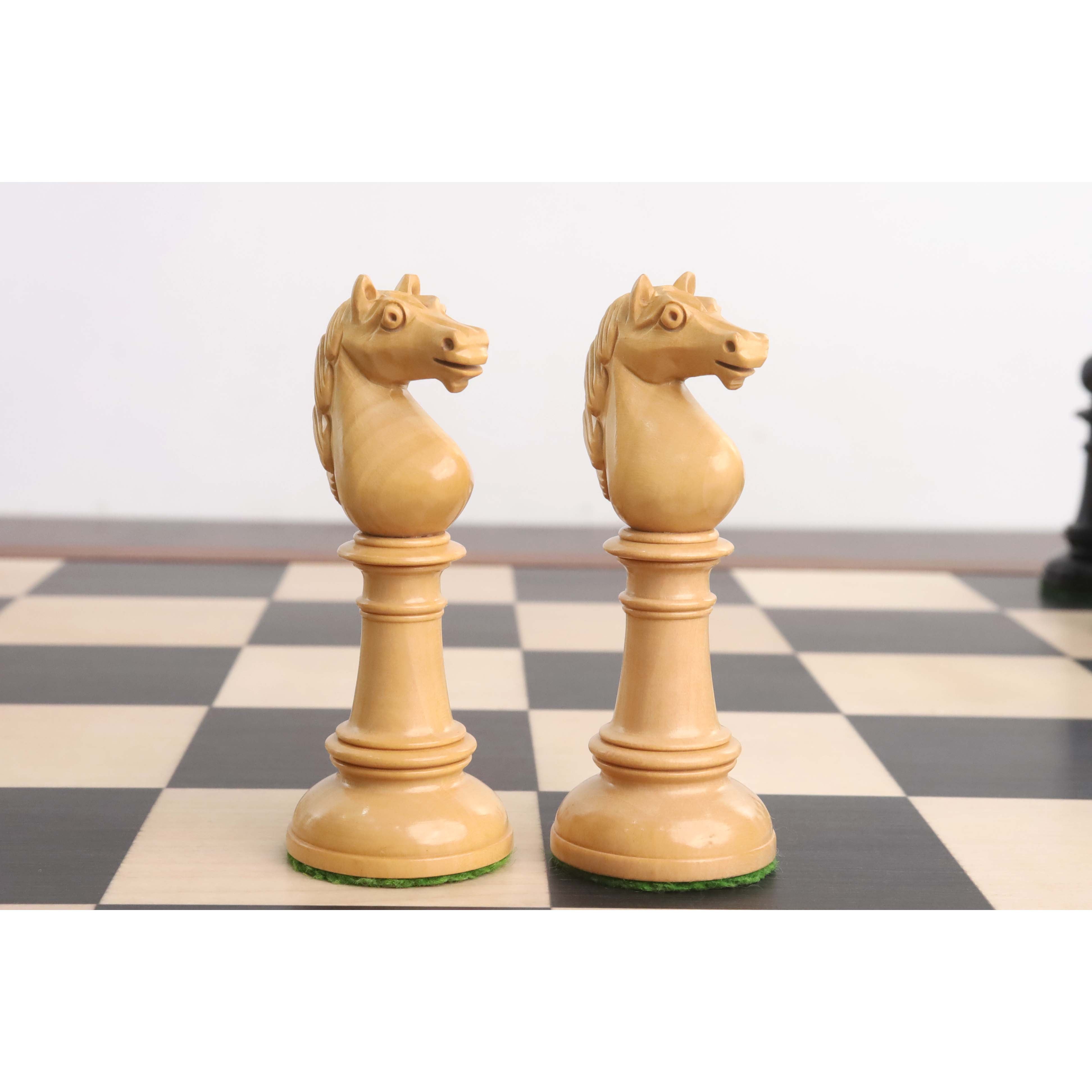 4" Edinburgh Northern Upright Pre-Staunton Chess Pieces Only set - Ebony Wood