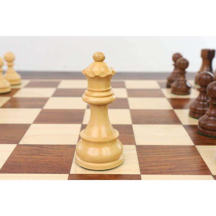 Slightly Imperfect 3.9" Tournament Chess Set- Chess Pieces Only - Golden Rosewood with Extra Queens