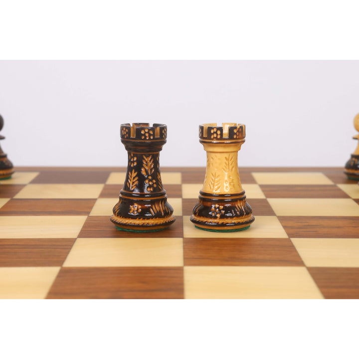 20” Golden Rosewood Luxury Chess Set with 4” Hand-Carved Staunton Pieces