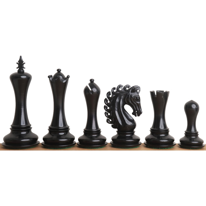 Nieznacznie niedoskonały 4,6" zestaw szachów Avant Garde Luxury Staunton - tylko szachy - drewno hebanowe - potrójna waga