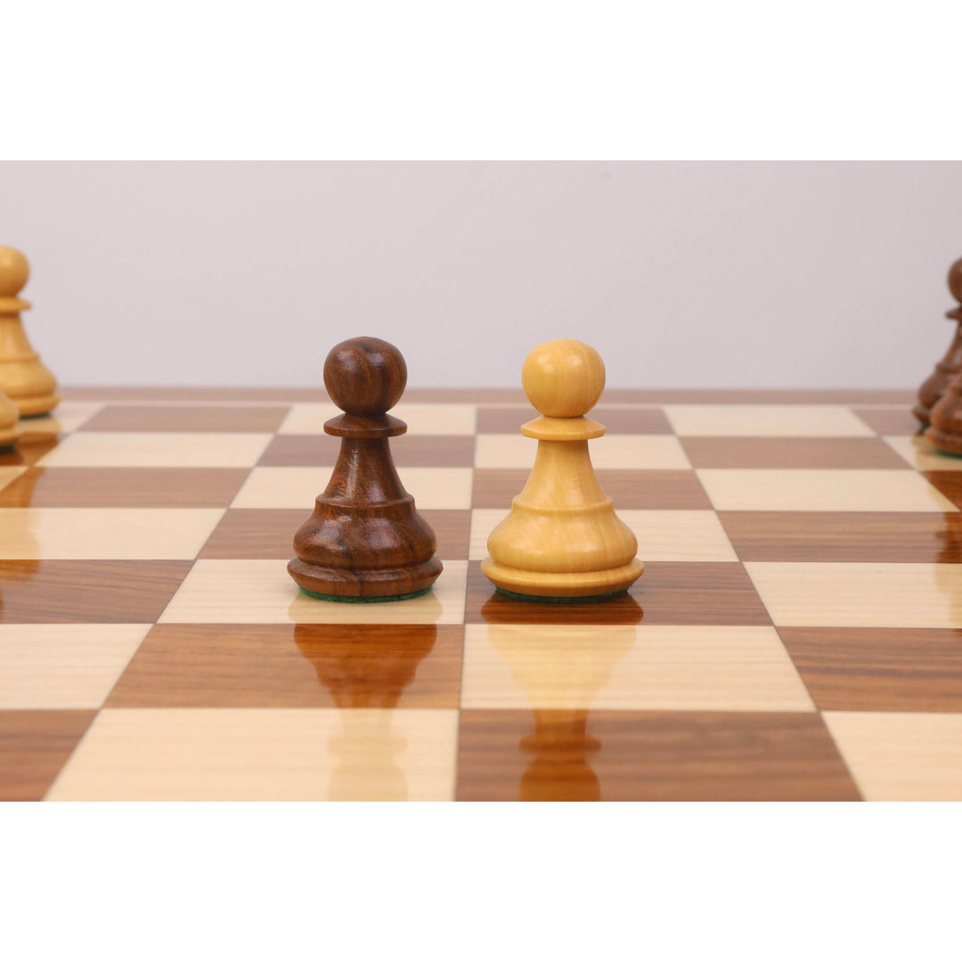 20" Monarch Series Wooden Chess Table with 3.6" Staunton Chess Pieces