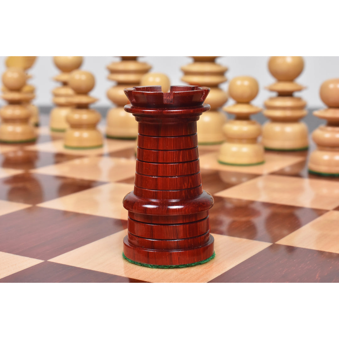 Slightly Imperfect 4.3" St. George Pre-Staunton Calvert Chess Set- Chess Pieces Only – Bud Rosewood & Boxwood