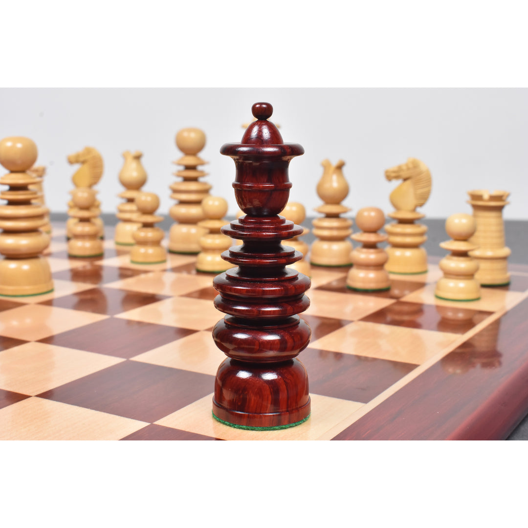 Slightly Imperfect 4.3" St. George Pre-Staunton Calvert Chess Set- Chess Pieces Only – Bud Rosewood & Boxwood