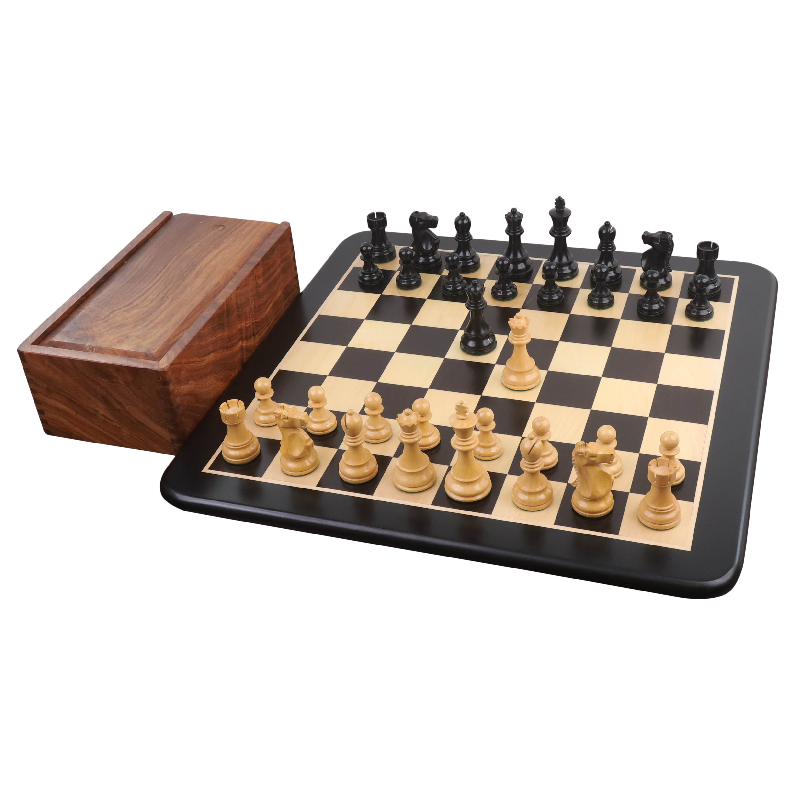 1972 Championship Fischer Spassky Chess Set- Chess Pieces Only - Double Weighted Ebony wood