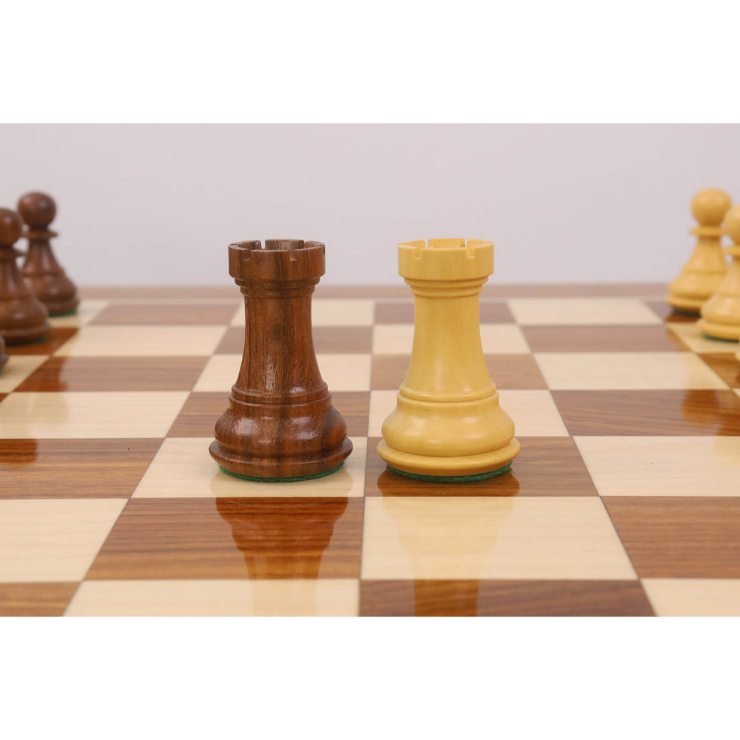 20" Monarch Series Wooden Chess Table with 3.6" Staunton Chess Pieces