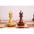 Distinctively carved boxwood and bud rosewood Bishops belonging to the 4.5" Incitatus luxury Staunton chess set.