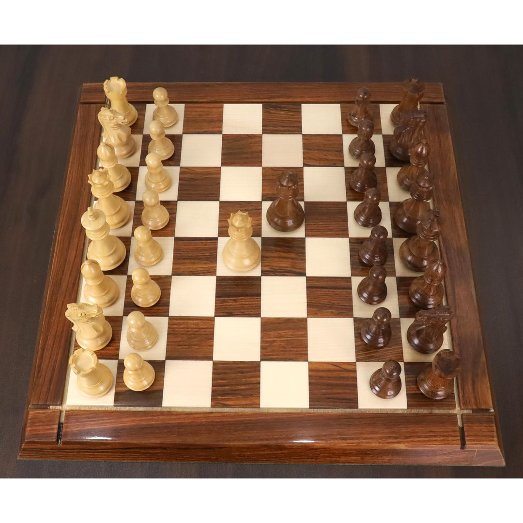 3" Profesional Staunton Chessnut Juego Compatible con Sensor de Aire- Solo Piezas de Ajedrez- Palisandro Dorado