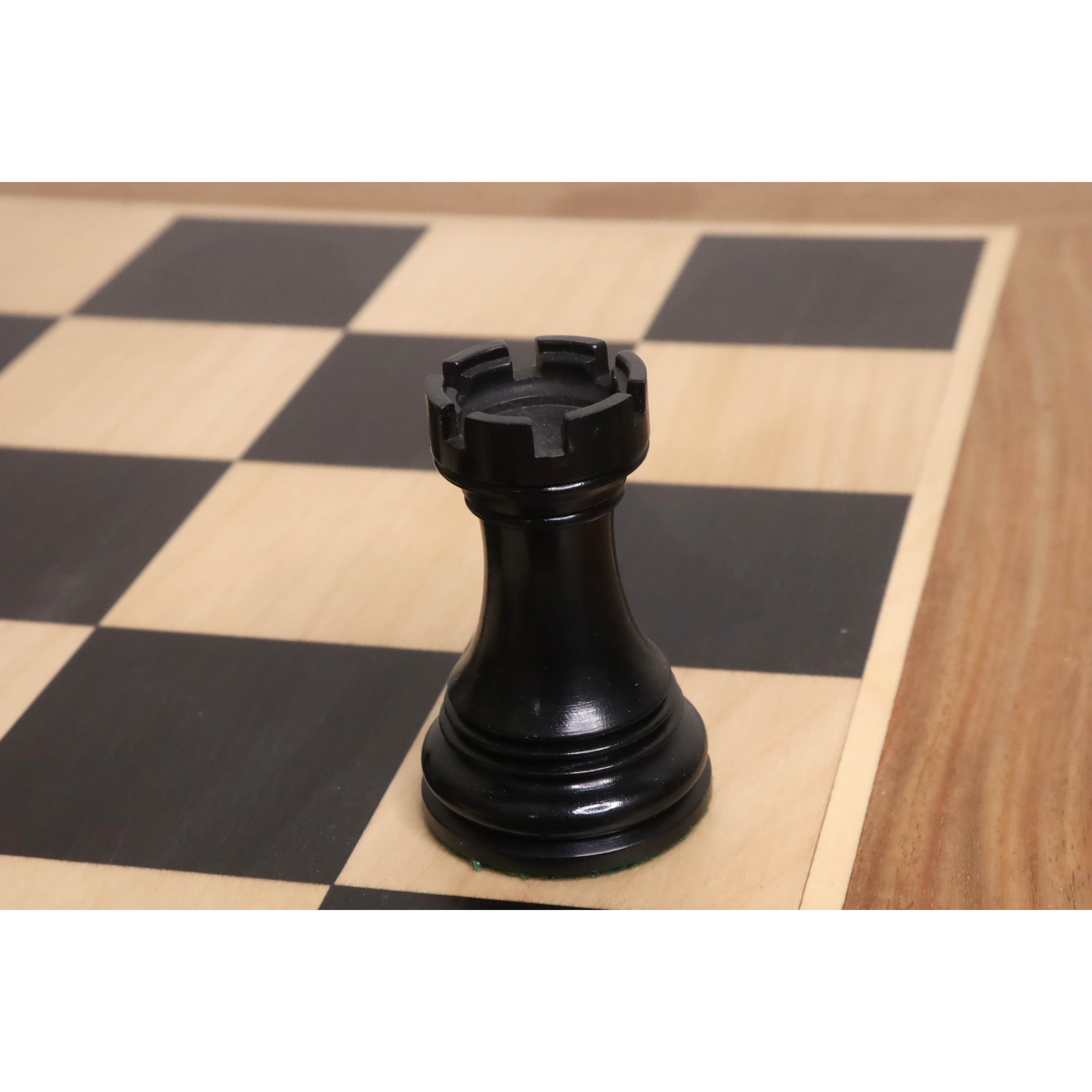 Slightly Imperfect 4.2" Luxury Patton Staunton Chess Pieces Only set - Ebony Wood - Triple Weighted