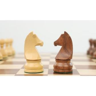Slightly Imperfect 3.9" Tournament Chess Set- Chess Pieces Only - Golden Rosewood with Extra Queens