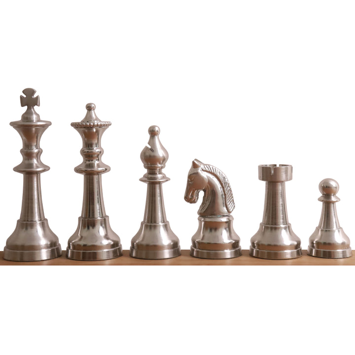 Set di scacchi di lusso da 3,5" della serie Elegance in ottone e metallo - Solo pezzi - Rame anticato