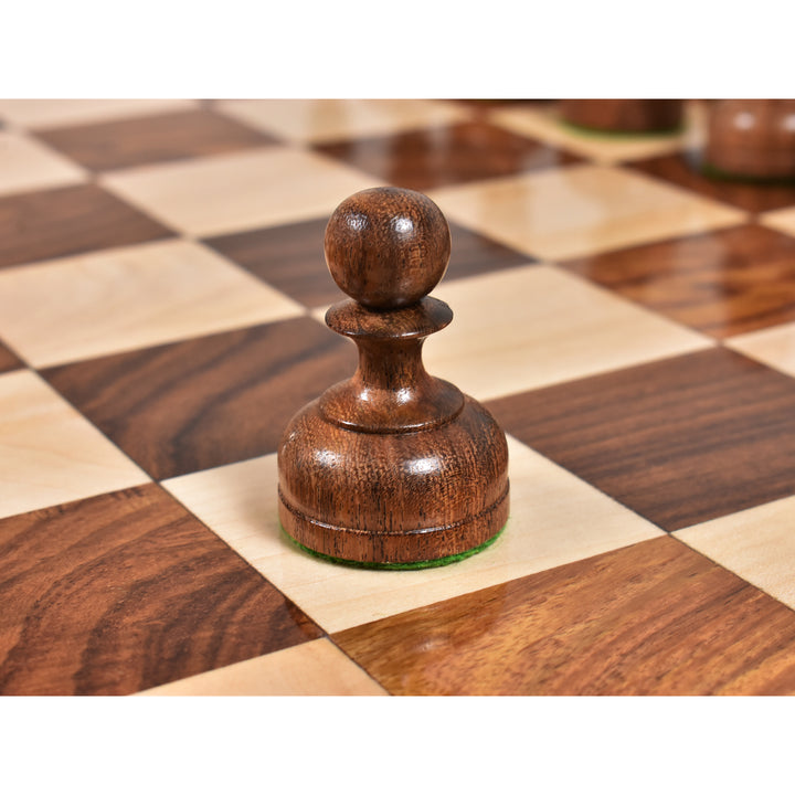 Jeu d'échecs Staunton Library Series 3.1" - Pièces d'échecs uniquement - Buis et acacia lestés