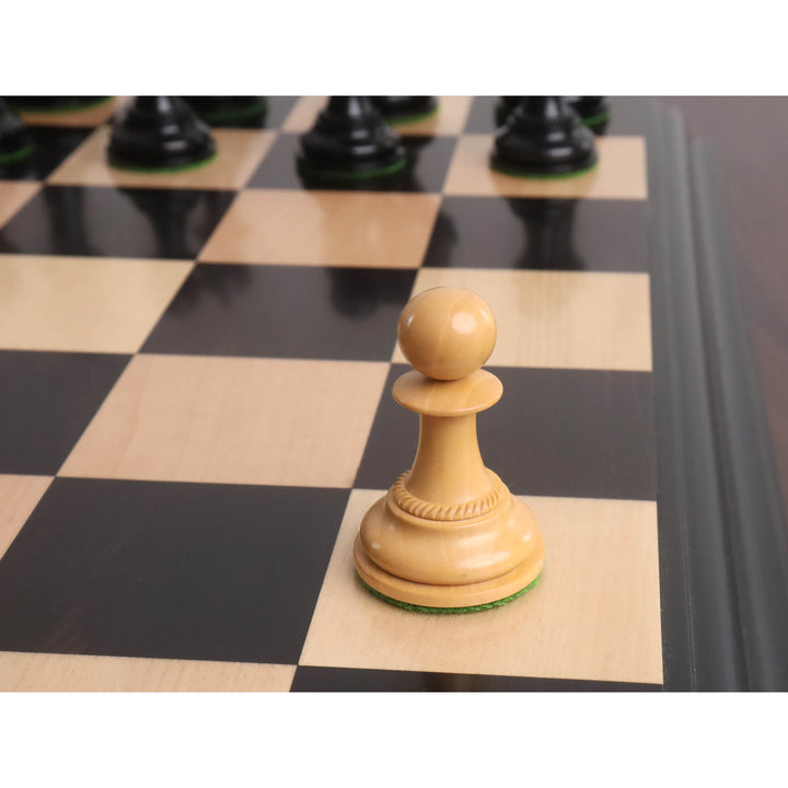 4.3" Imperator Luxury Staunton Combo Chess Set - Pieces in Ebony Wood with Board and Box