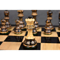 Slightly Imperfect 3.75" Artisan Carving Burnt Zagreb Chess Pieces with Storage Box - Warehouse Clearance - USA Shipping Only